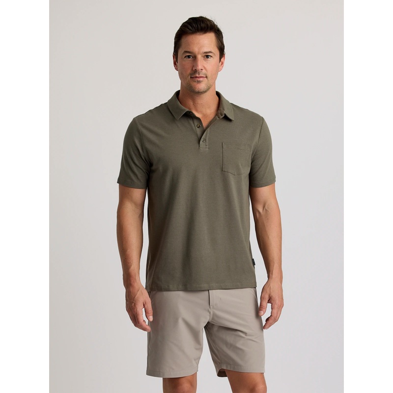 Free Fly Bamboo Current Polo Shirt-Fatigue