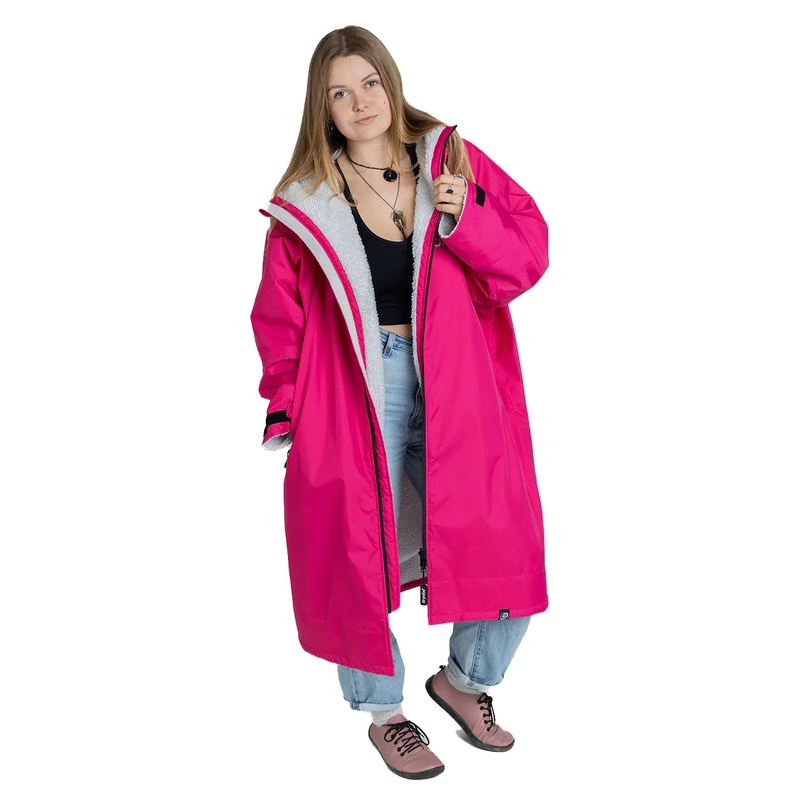 Dryrobe Advance Long Sleeve Changing Robe – Pink/Light Grey