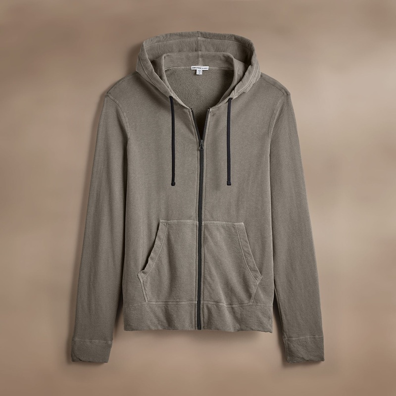 Vintage French Terry Zip Up Hoodie – Coyote Pigment