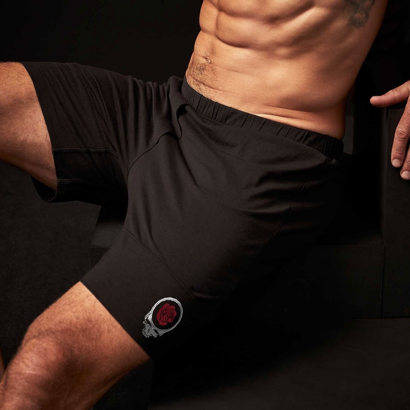 Grateful Dead Rose Boxer Short – Black/ Red