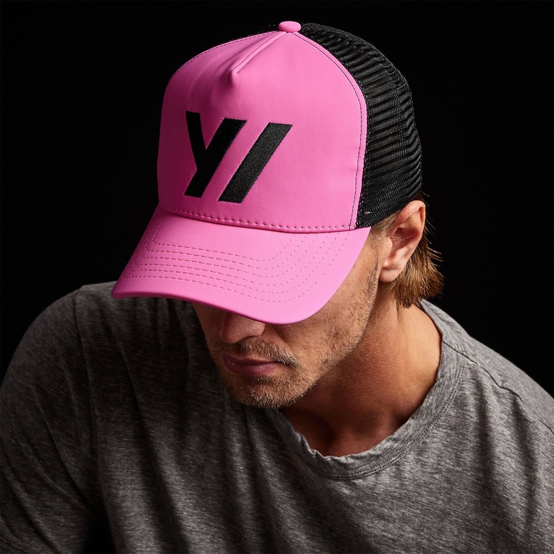 Embroidered Scuba Trucker Hat – Hot Pink