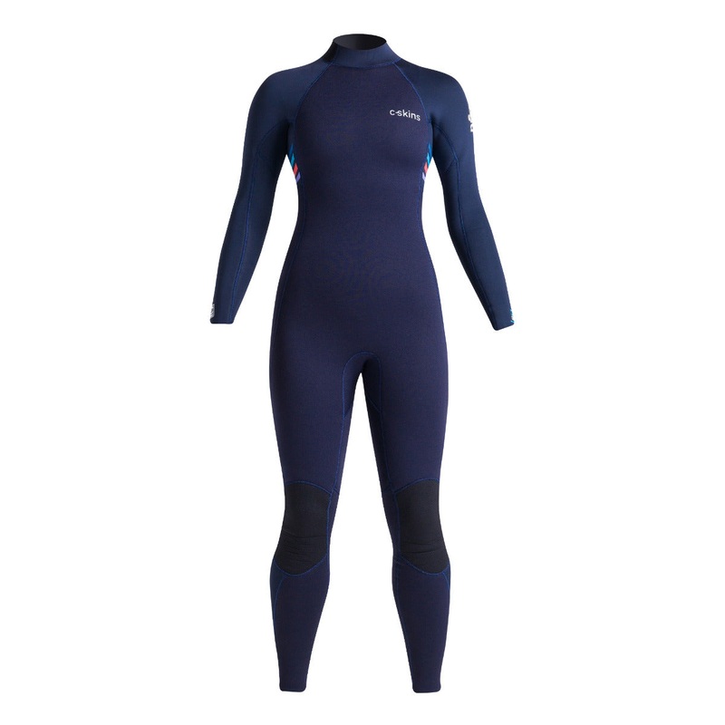 C-Skins Women’s Surflite 4/3mm Back Zip Wetsuit – Slate/Multi