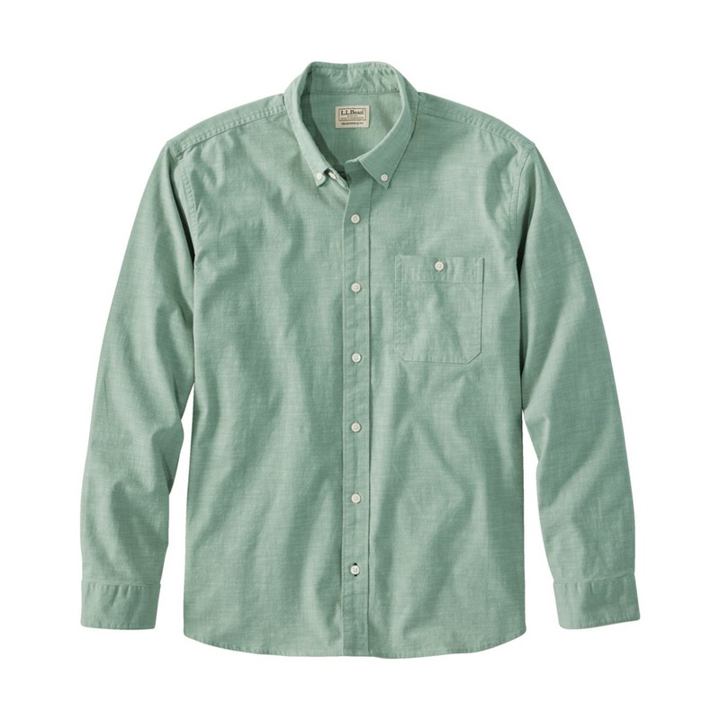 Comfort Stretch Chambray Shirt Long Sleeve Traditional Fit Men’s Regular