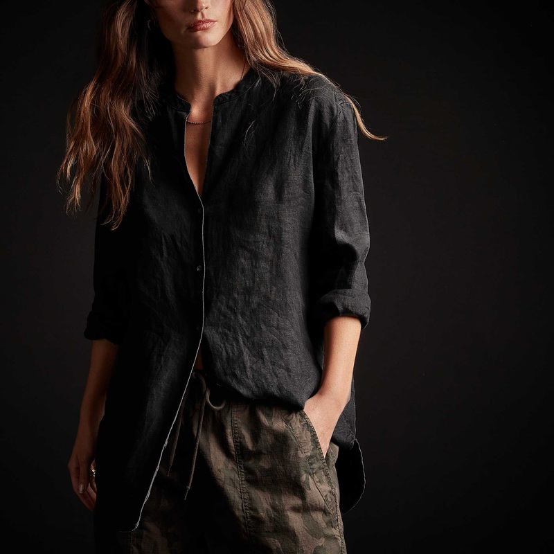 Lightweight Linen Shirt – Black