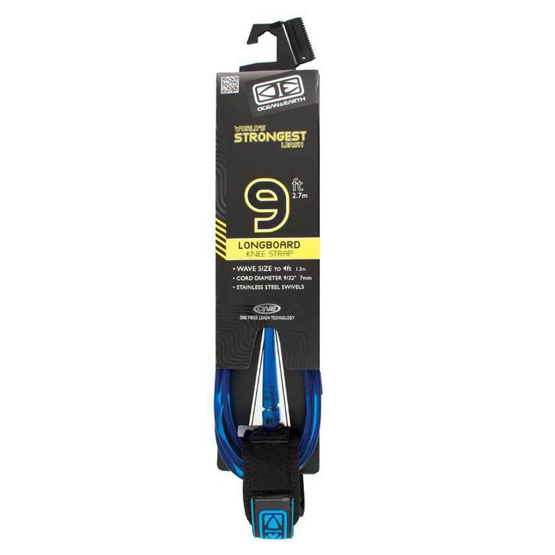 Ocean & Earth Comp One Piece Knee Leash (9ft-Blue)