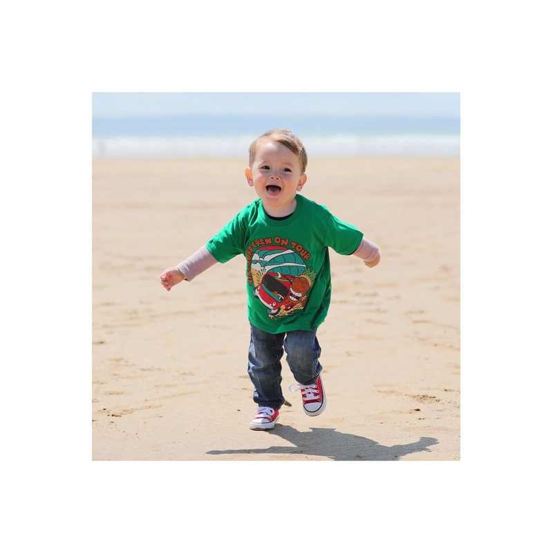 Tiki Crew On Tour Youth Short Sleeve T-Shirt Bottle Green