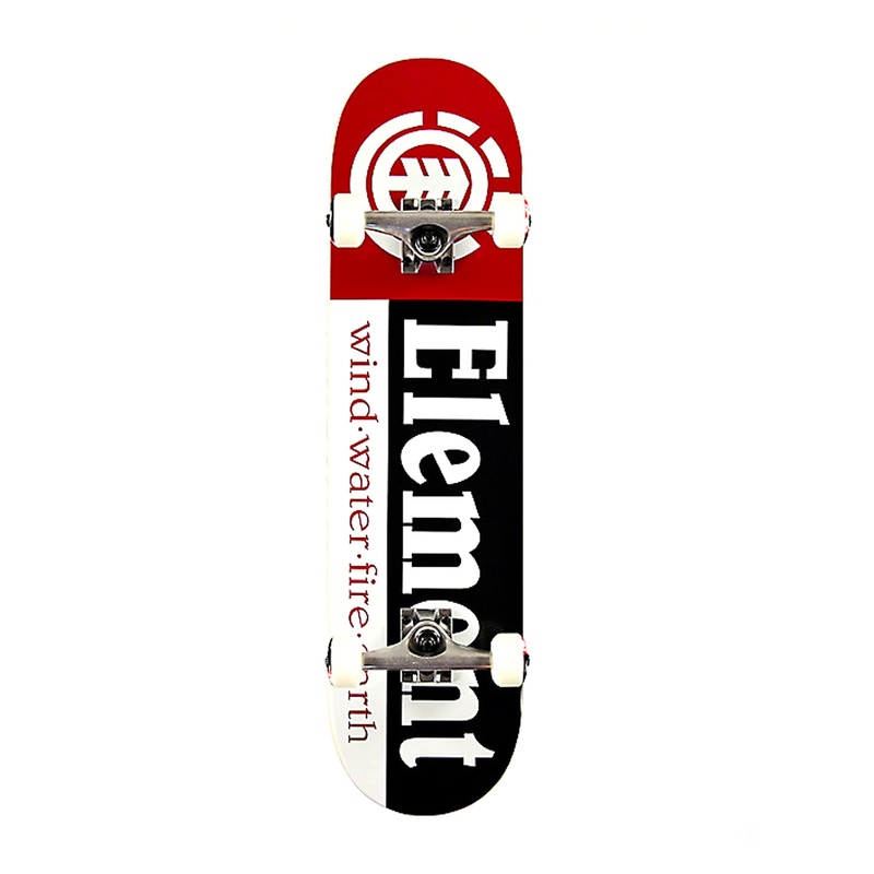 Element Section 7.375″ Complete Skateboard – Black/Red