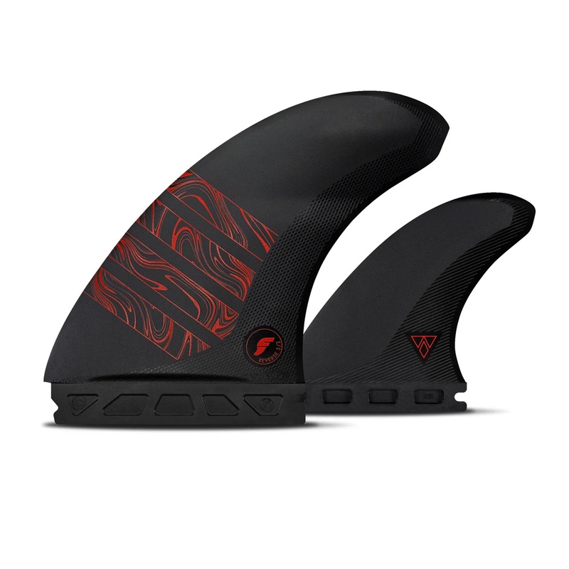 Futures 3/2 Alpha Reverse Twin + 1 Surfboard Fins – Carbon/Red