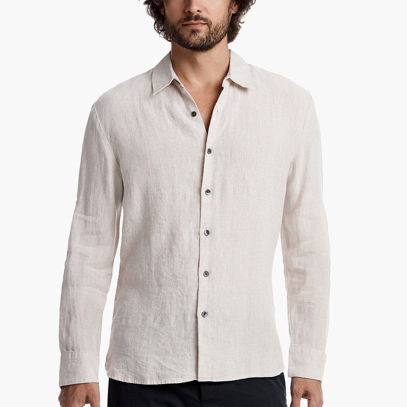 Slim Fit Clean Linen Shirt – Wheat