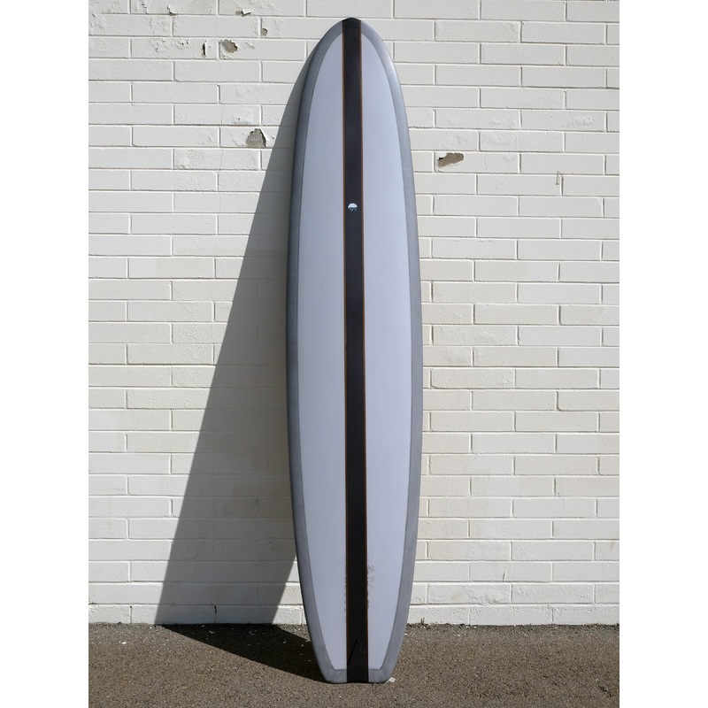 Woodin Surfboards | 9’8″ High Roller Smoke Black Longboard