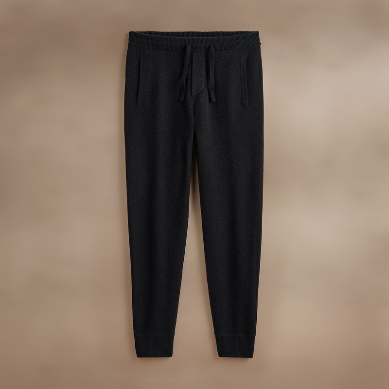 Recycled Cashmere Track Pant With Pockets – Black