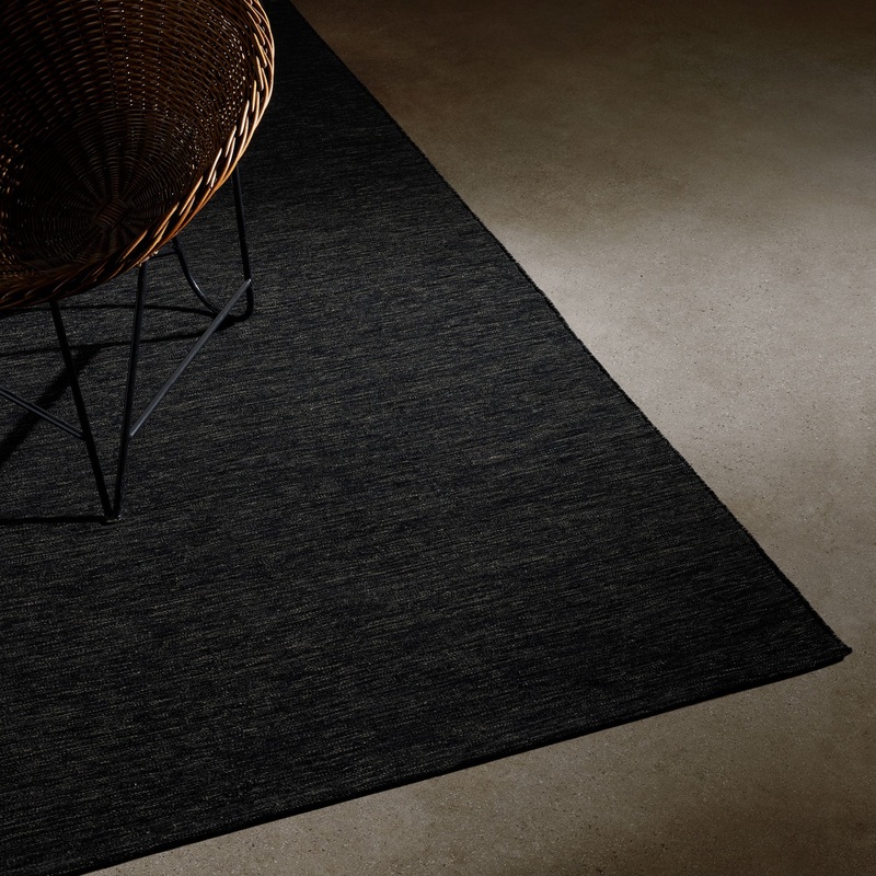Wool Area Rug – Black Melange