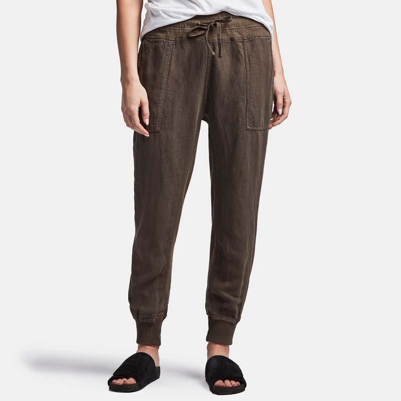 Canvas Linen Relaxed Pant – Army Green
