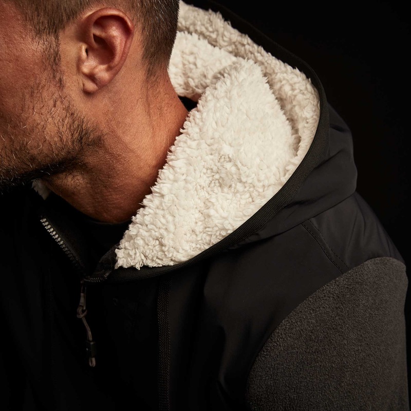 Technical Polar Fleece Zip Up Hoodie – Charcoal