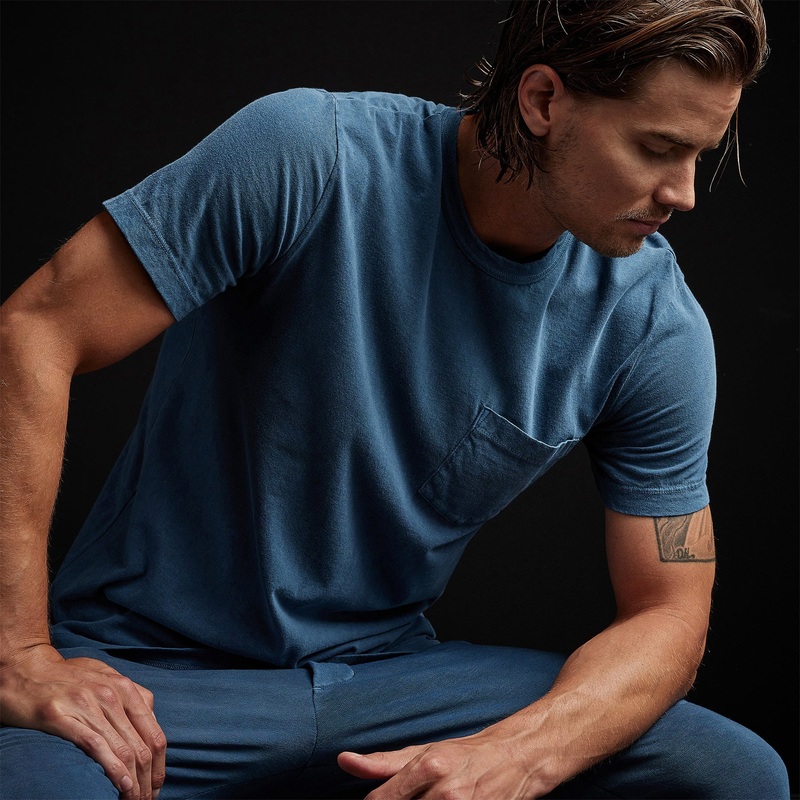 Lightweight Jersey Pocket Tee – Lake Pigment
