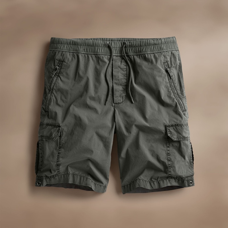 Parachute Poplin Cargo Short – Granite Pigment