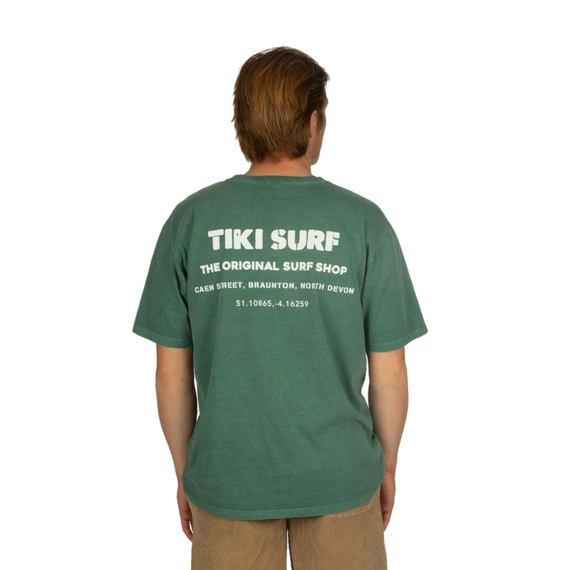 Tiki OG Surf Shop T-Shirt Green Wash