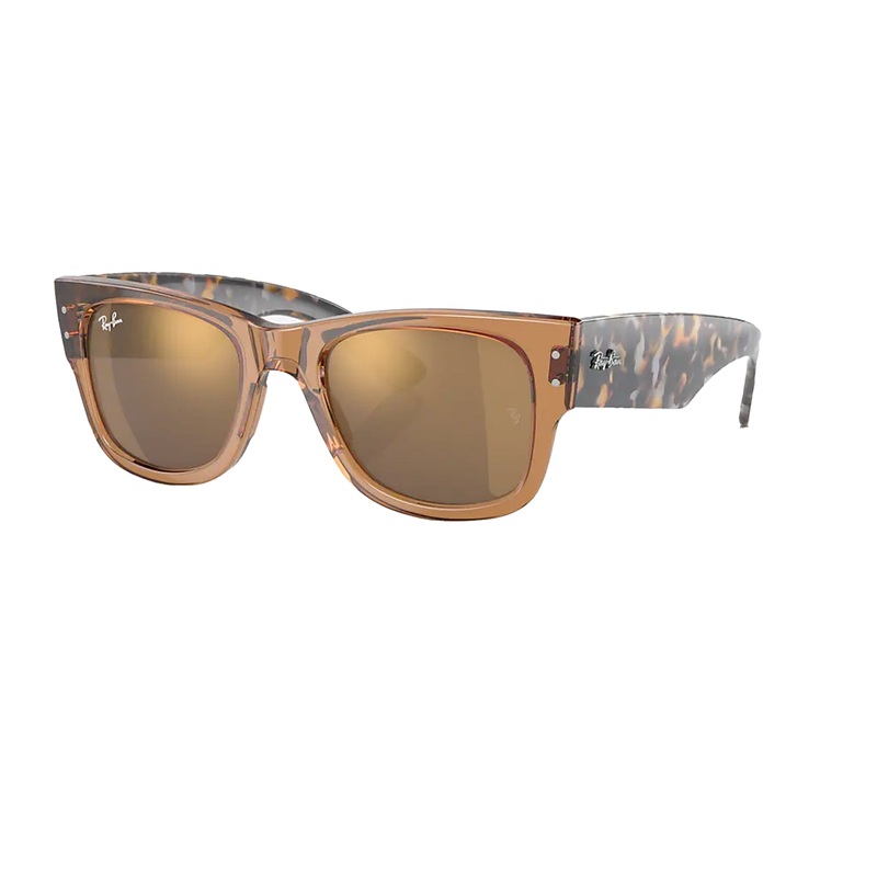 Ray-Ban Mega Wayfarer Men’s Sunglasses – Transparent Brown/Light Brown Mirror