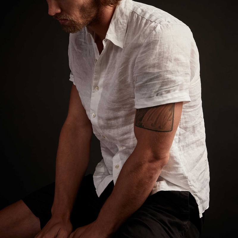 Short Sleeve Linen Shirt – White