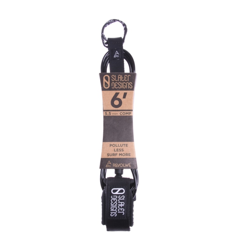Firewire Slater Designs Comp Leash-6′ x 5.5mm-Black/Black