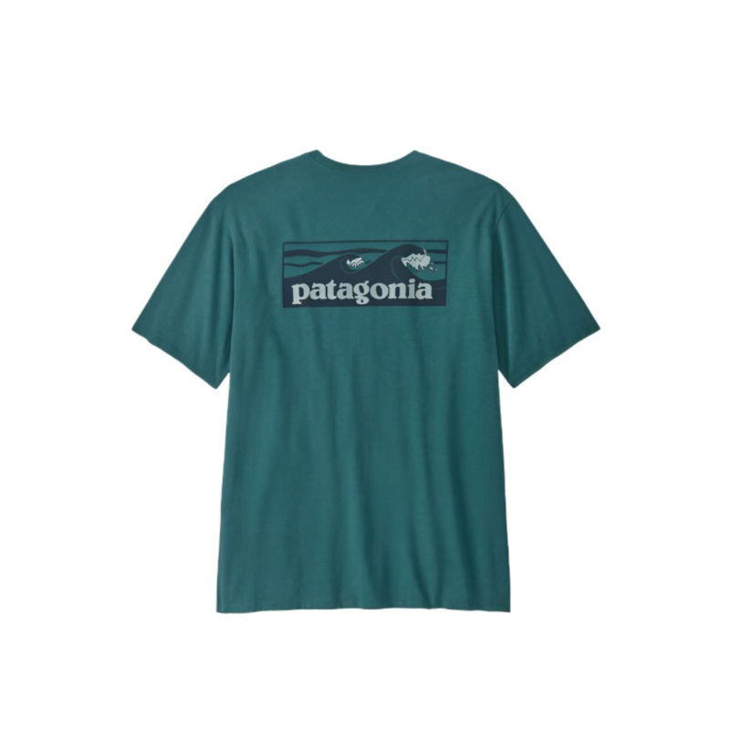 Patagonia Mens Boardshort Logo Pocket Responsibili T-Shirt Wetland Blue