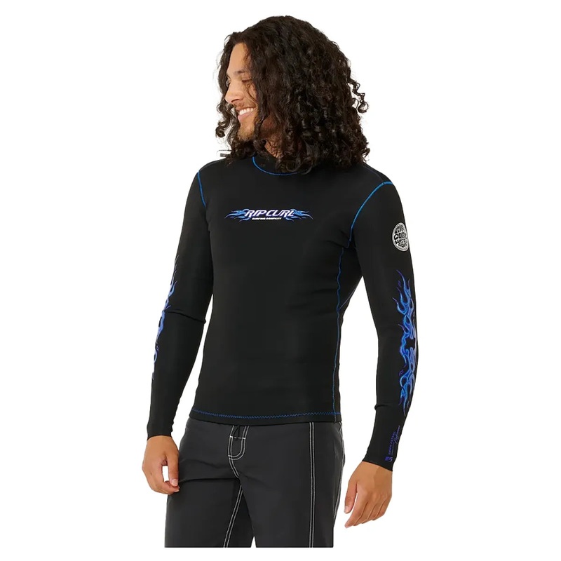 Rip Curl Dawn Patrol 1.5mm Long Sleeve Wetsuit Jacket – Black – 2024
