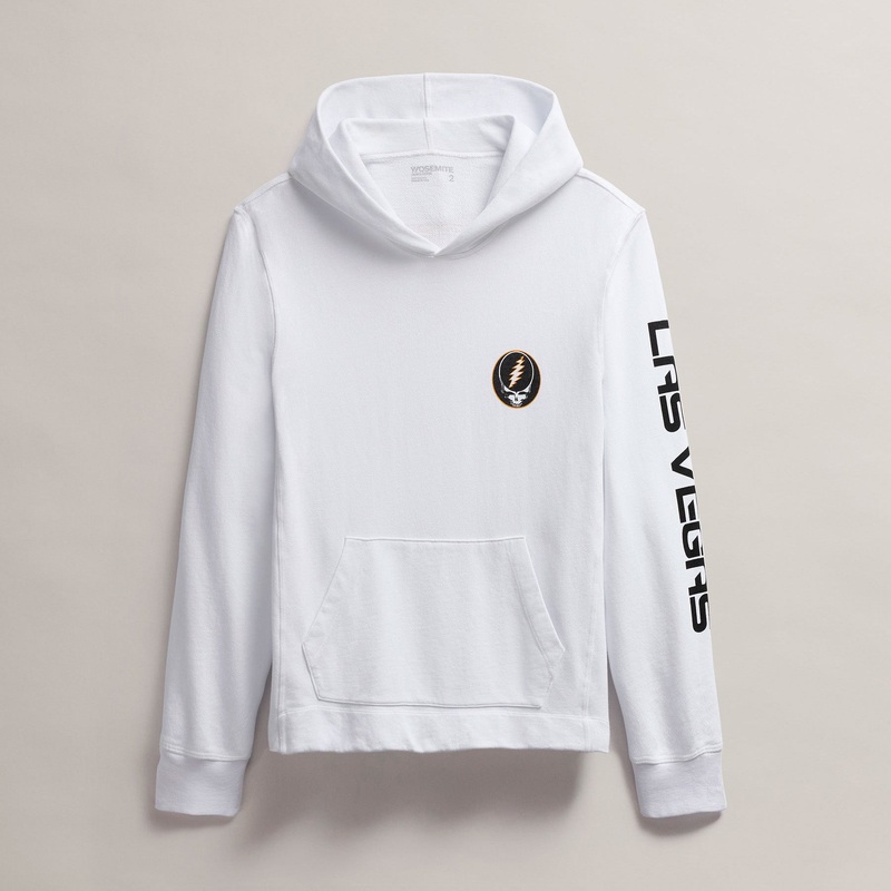 Men’s Grateful Dead Skull Hoodie – White/Cadmium