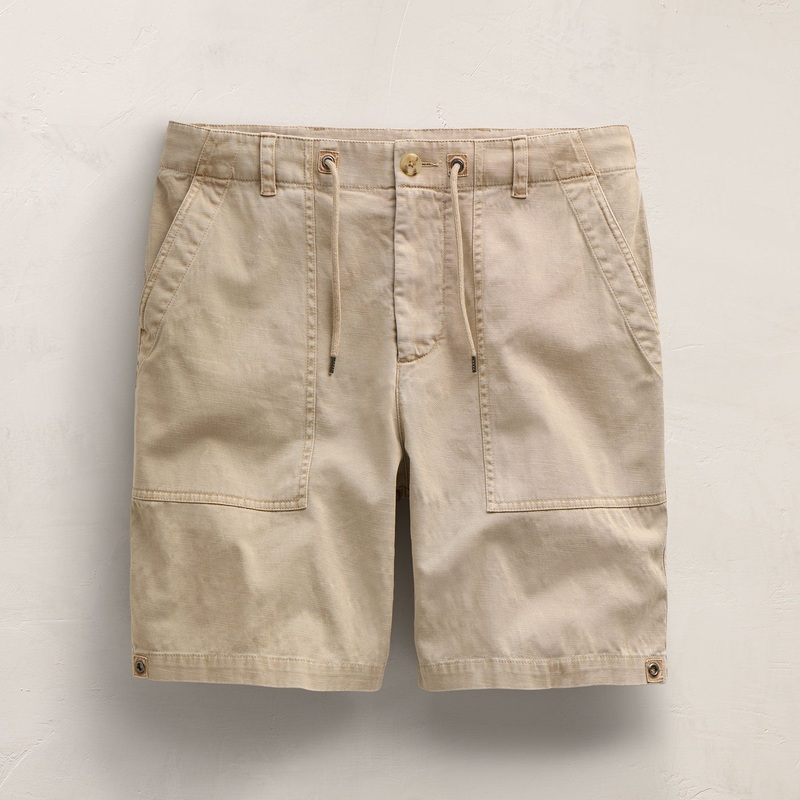 Slub Cotton Utility Flight Short – Light Khaki Pigment