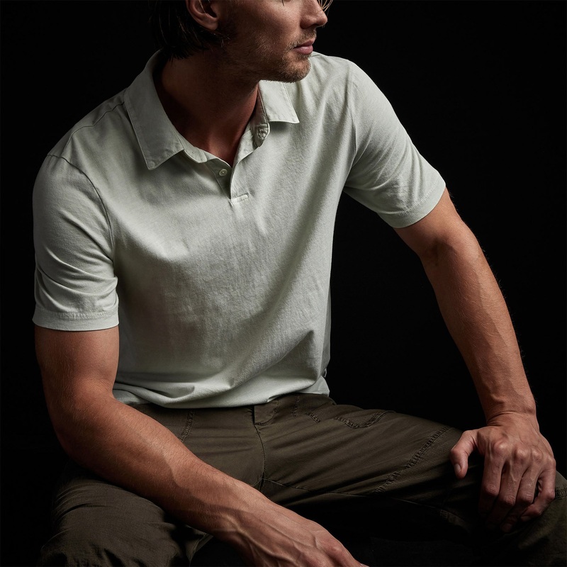 Sueded Jersey Polo – Celery Pigment