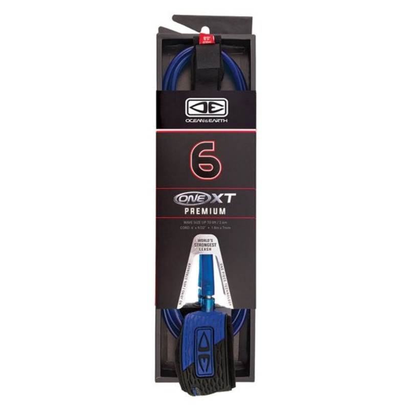 Ocean And Earth Premium One-XT Leash – 6ft Black/Blue