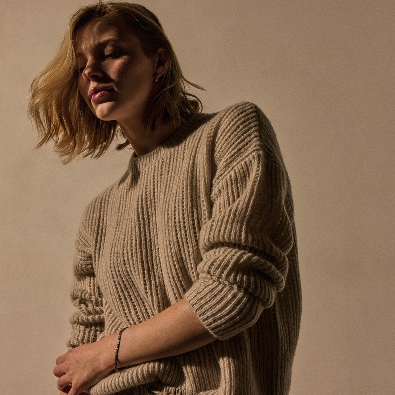 Open Stitch Crew Neck – Alabaster Mix