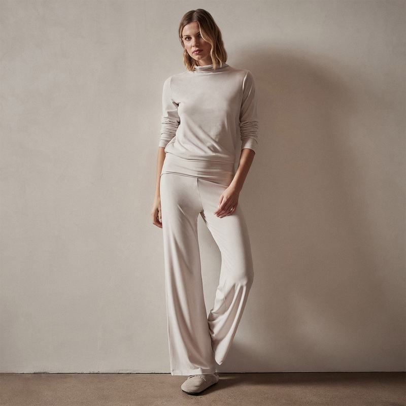Wide Leg Lounge Pant – Stone