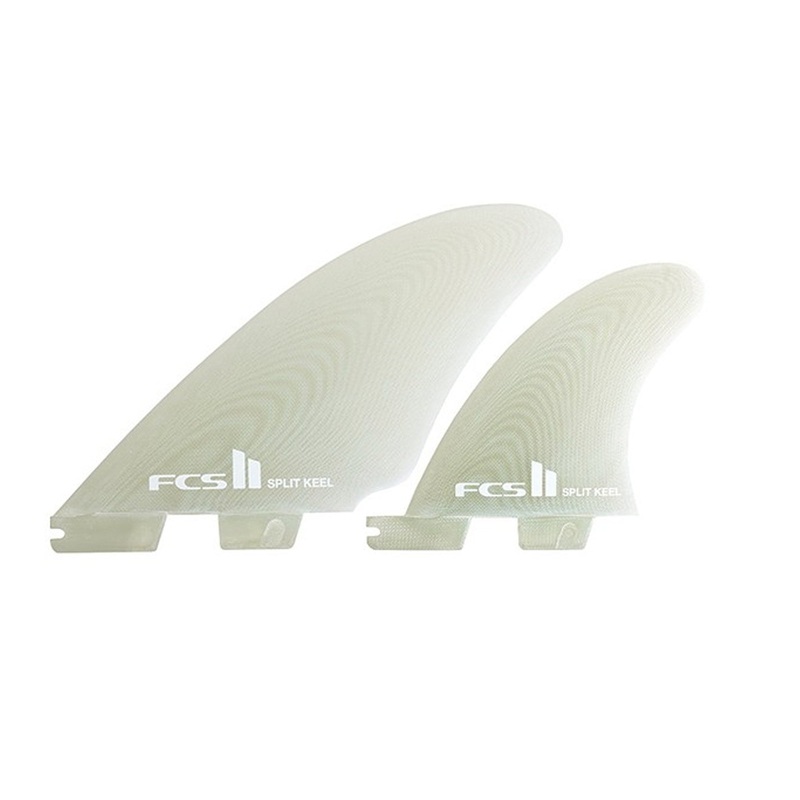 FCS II Performance Glass Split Keel Quad Surfboard Fins – Medium/Clear