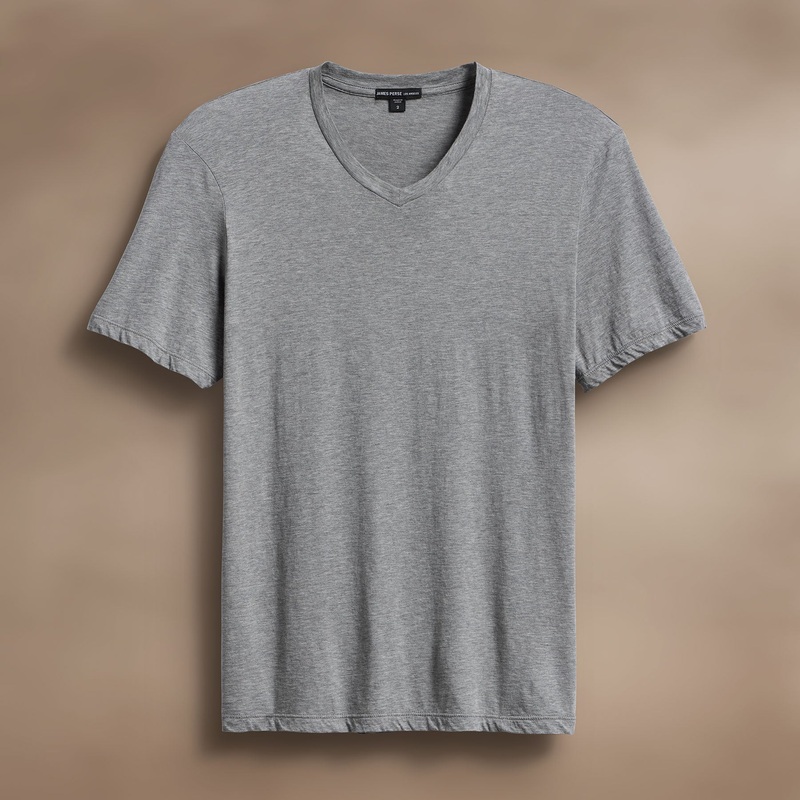Luxe Lotus Jersey V Neck – Heather Grey
