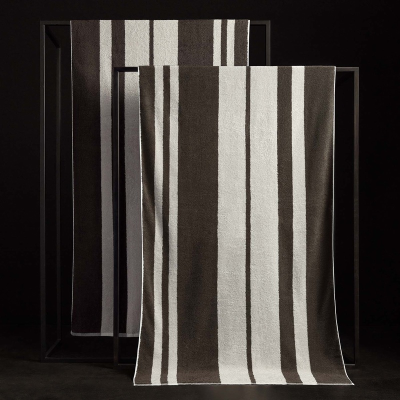 Wide Stripe Beach Towel – Safari/Pearl Grey