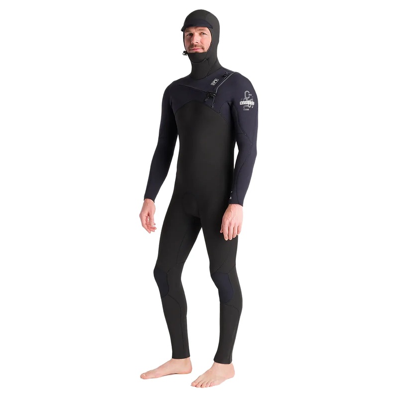C-Skins NuWave Session 5/4/3 Chest Zip Hooded Wetsuit – Black