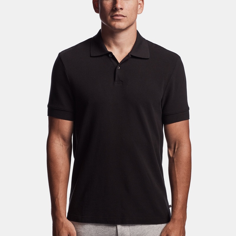 Beefy Pique Polo – Black