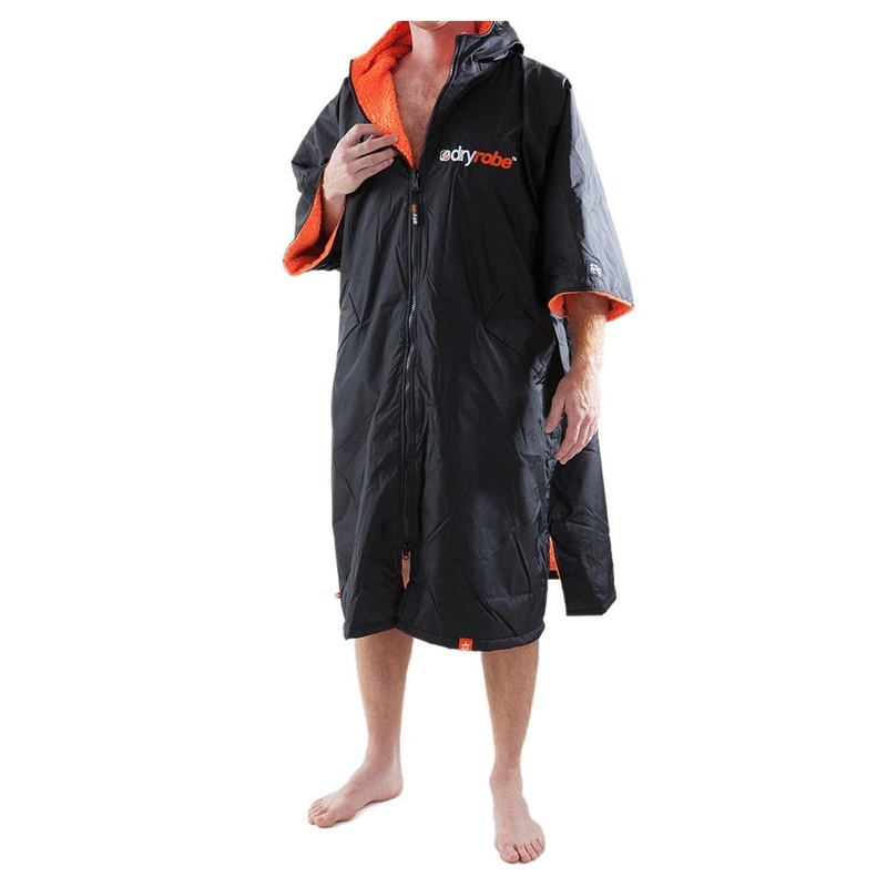 Dryrobe Advance Short Sleeve Changing Robe – Large – Black/Orange