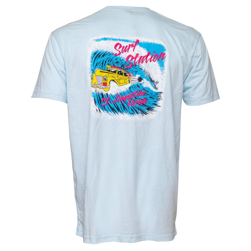 Surf Station Shooting Barrel Men’s T-Shirt – Ice Blue