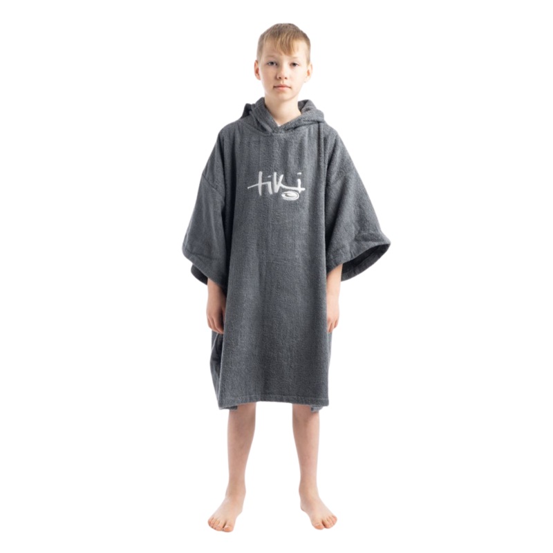 Tiki Junior Hooded Change Robe Grey
