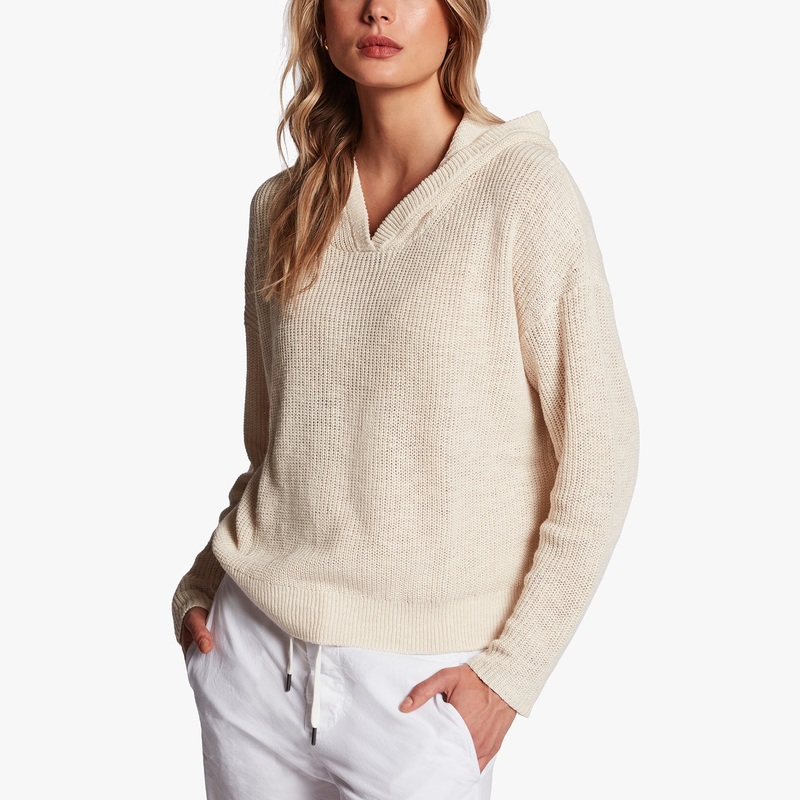 Cotton Linen Hoodie – Ivory