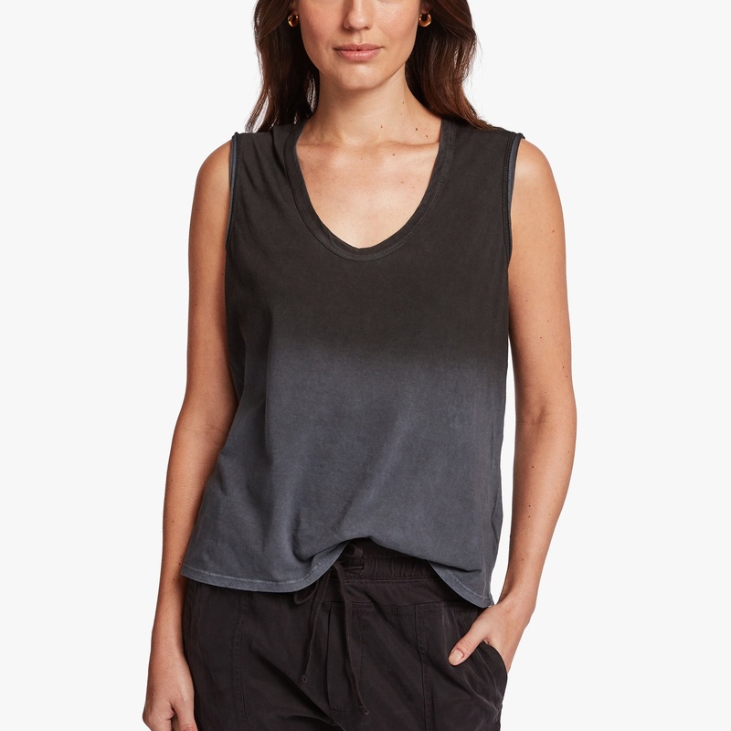 Spray Dyed Vintage Tank – French Navy/Black