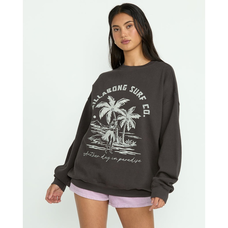 Billabong Ride In Crew Sweatshirt-Black Sands