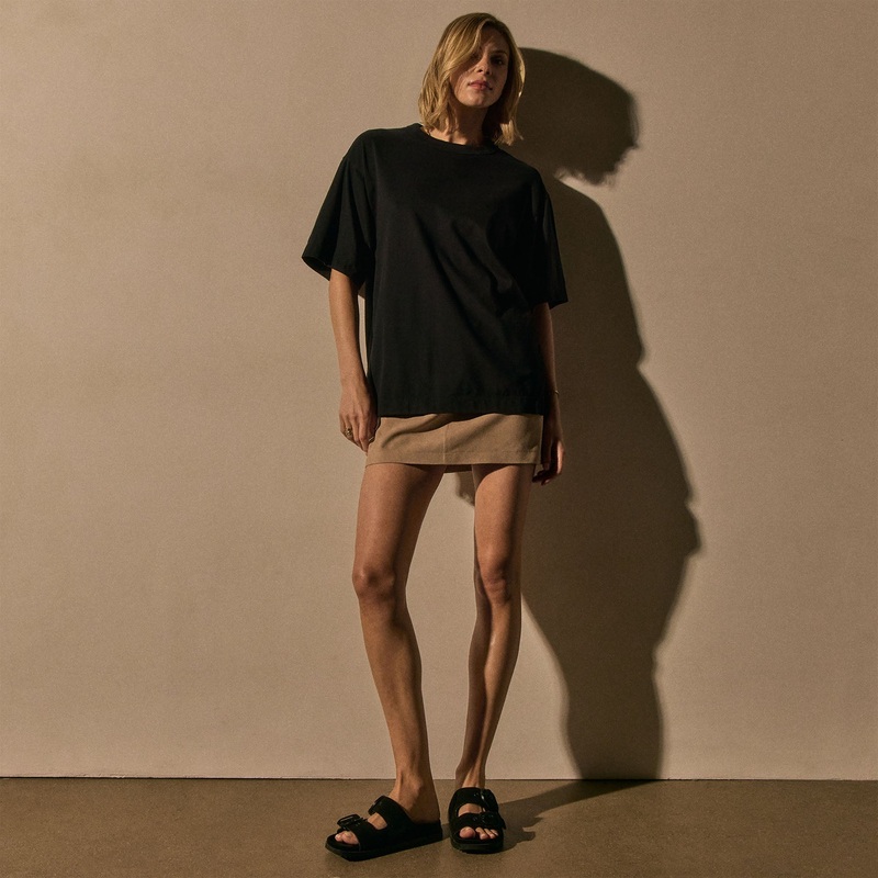 Heavy Luxe Jersey Oversized Tee – Black