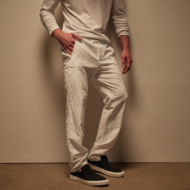 Textured Relaxed Pant – White