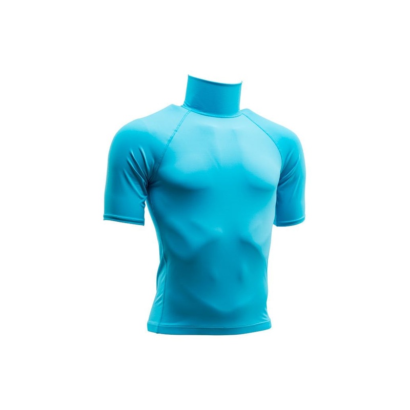 Adults S/S F/L Rash Vest – No Logo – Light Blue