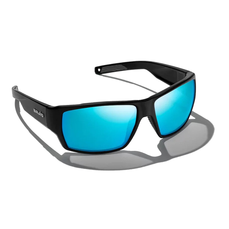Bajio Vega Large Men’s Sunglasses – Black Matte/Blue Mirror Polarized
