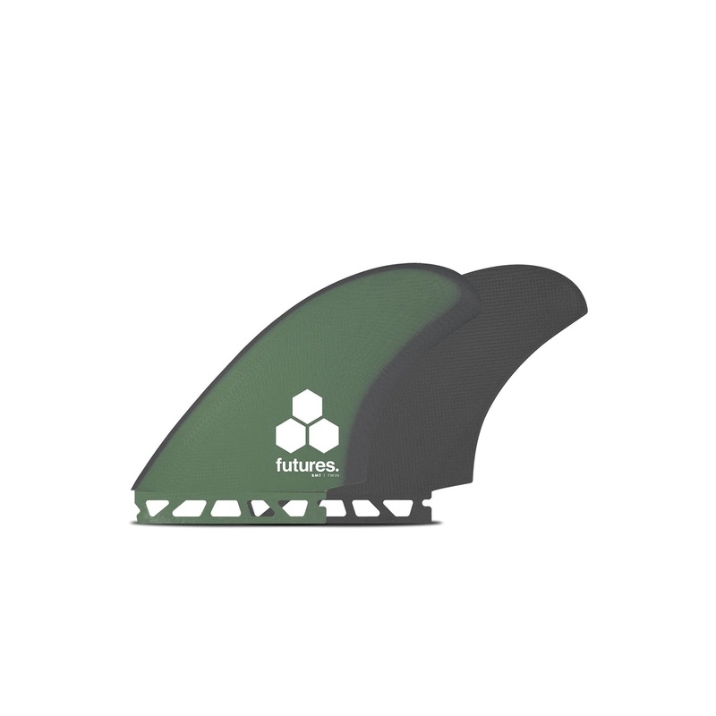 Futures Fins Britt Merrick Fibreglass Twin Fin Set – Green/Grey