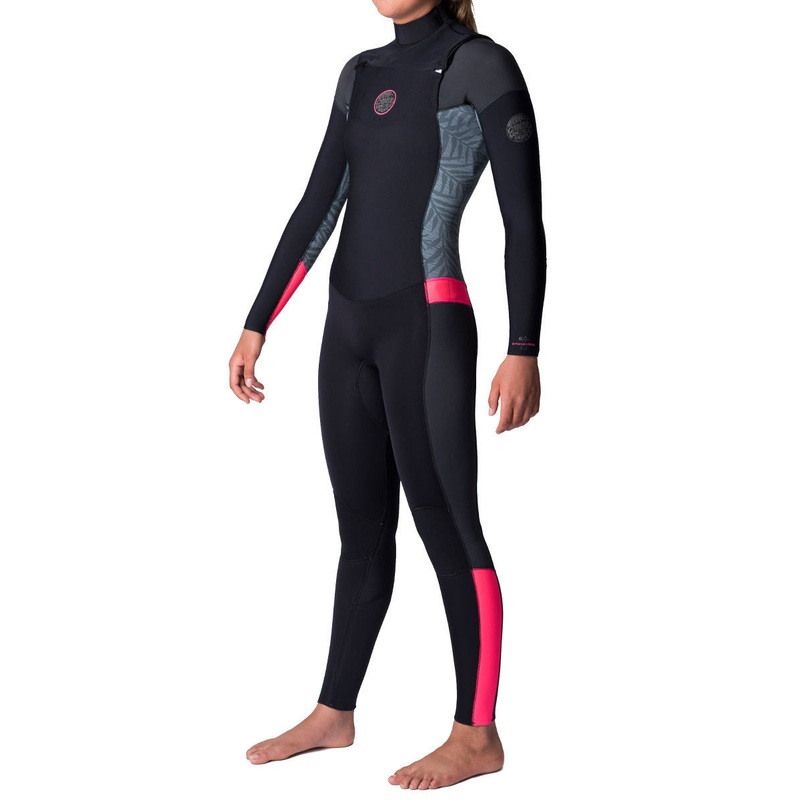Ripcurl 2017 Womens Dawn Patrol 4/3mm Chest Zip Steamer – Neon Pink