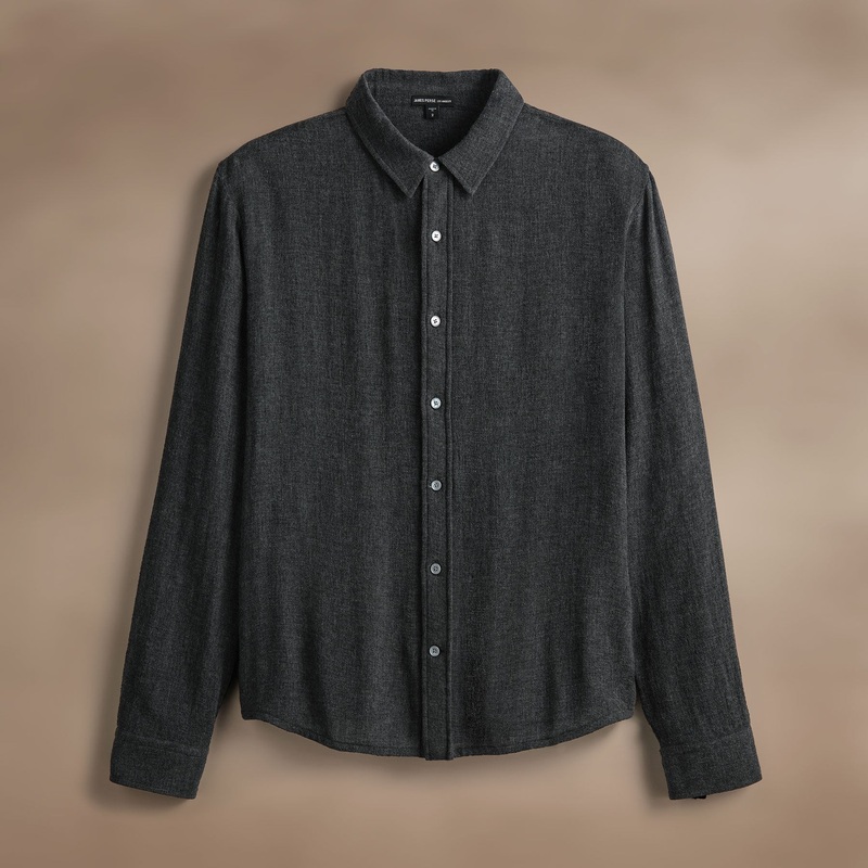 Solid Viscose Wool Shirting – Anthracite